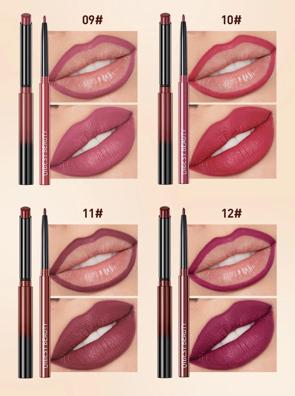 Batom Caneta Matte Nude Longa Duração Lipliner Lápis à prova D'água Delineador de Lábios Contorno Sexy