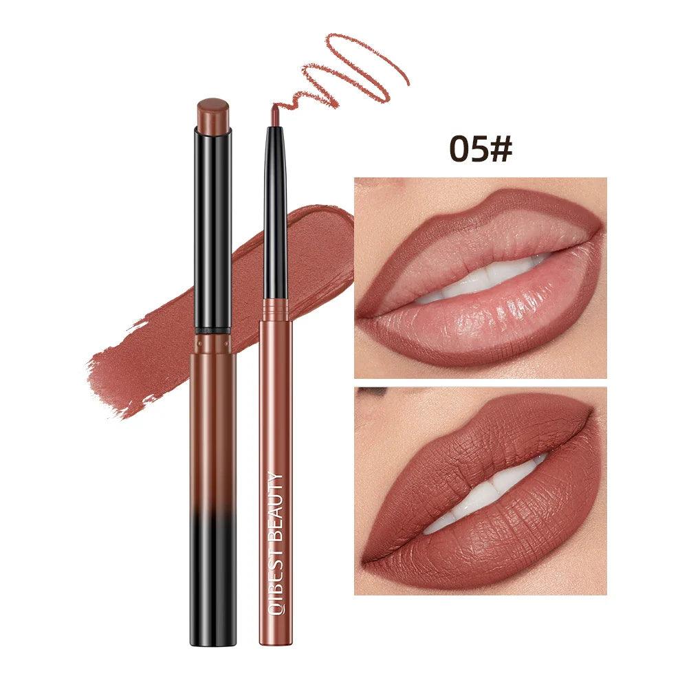 Batom Caneta Matte Nude Longa Duração Lipliner Lápis à prova D'água Delineador de Lábios Contorno Sexy