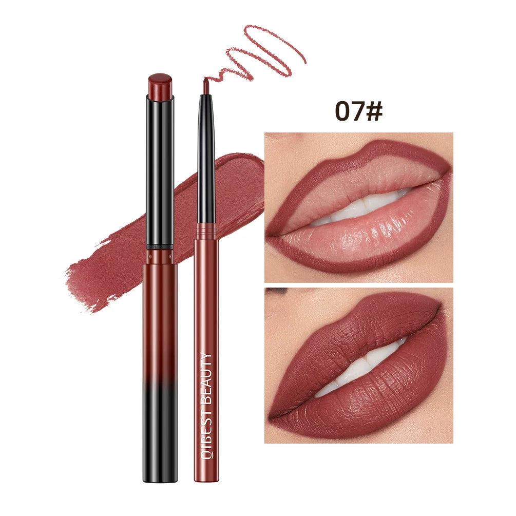Batom Caneta Matte Nude Longa Duração Lipliner Lápis à prova D'água Delineador de Lábios Contorno Sexy
