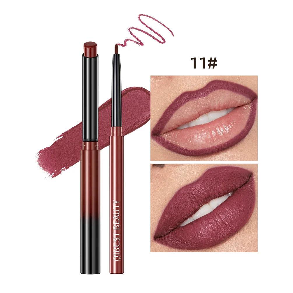 Batom Caneta Matte Nude Longa Duração Lipliner Lápis à prova D'água Delineador de Lábios Contorno Sexy