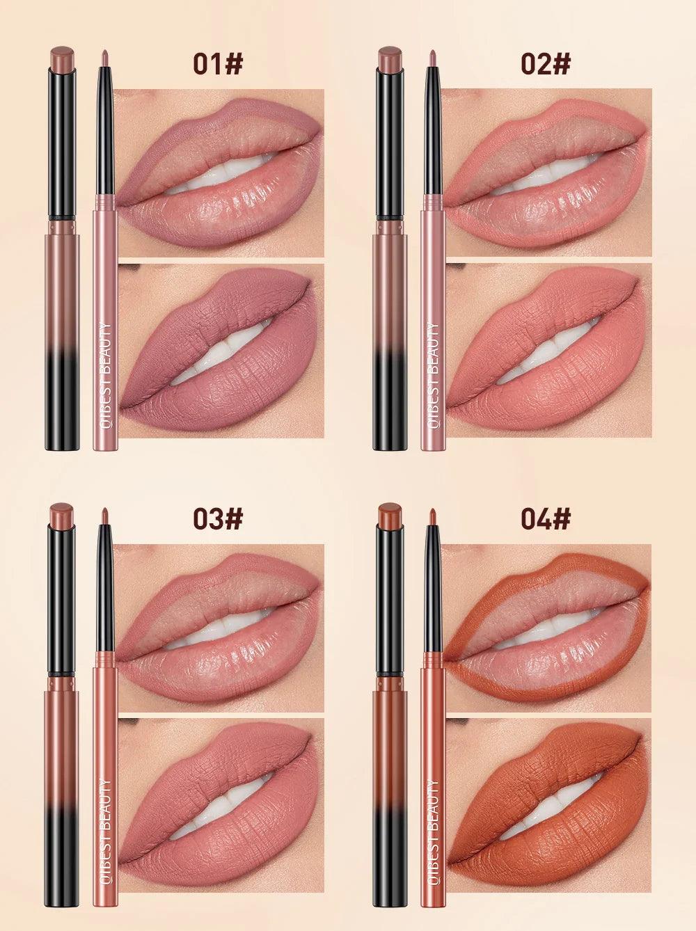 Batom Caneta Matte Nude Longa Duração Lipliner Lápis à prova D'água Delineador de Lábios Contorno Sexy