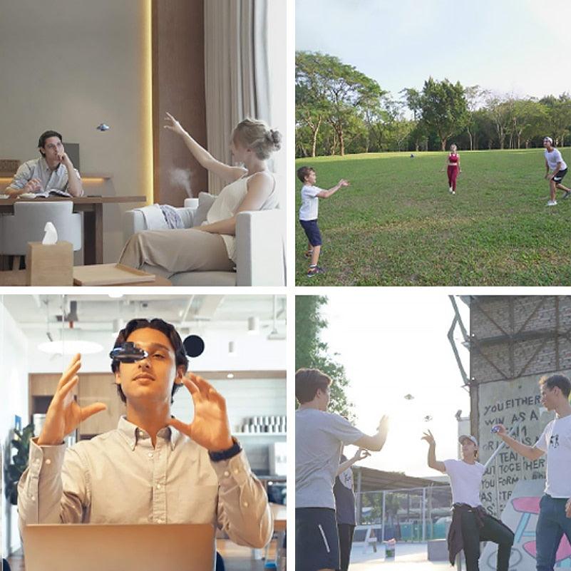 Bola Giratória Voadora Mini Drone LED UFO Tipo Helicóptero Voador Natal Aniversário Presente