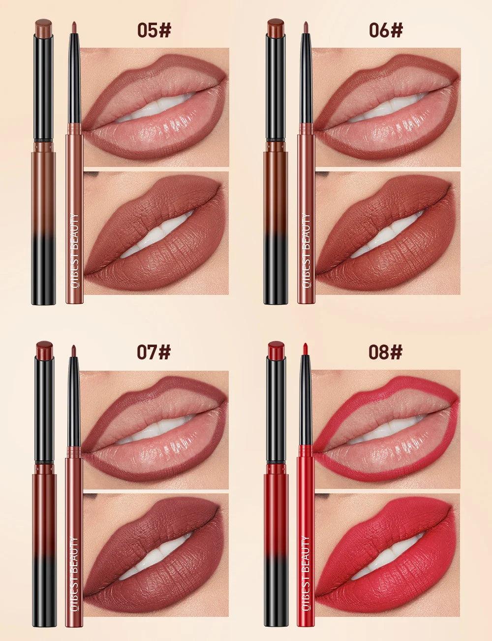 Batom Caneta Matte Nude Longa Duração Lipliner Lápis à prova D'água Delineador de Lábios Contorno Sexy