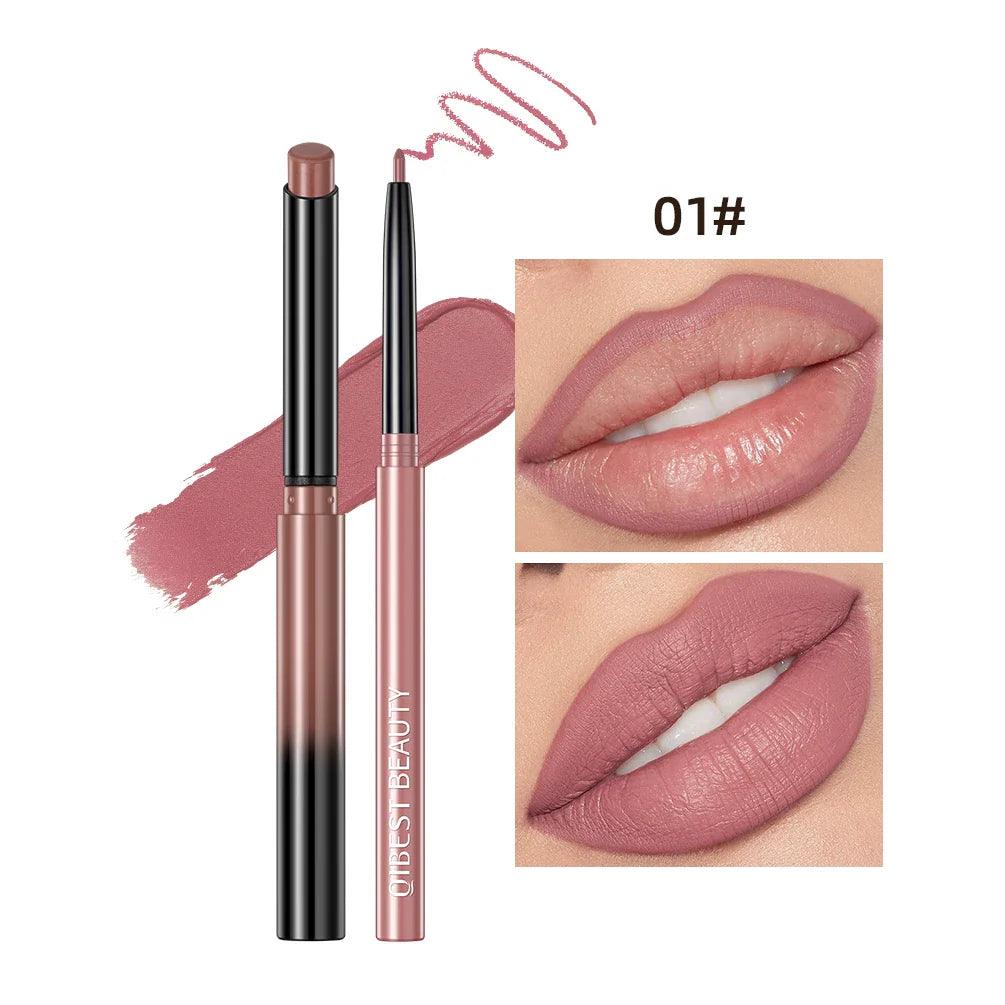 Batom Caneta Matte Nude Longa Duração Lipliner Lápis à prova D'água Delineador de Lábios Contorno Sexy