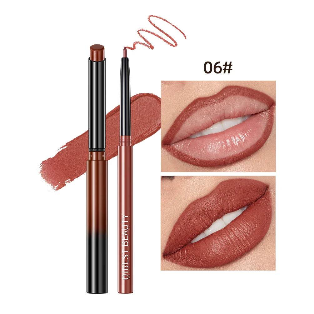 Batom Caneta Matte Nude Longa Duração Lipliner Lápis à prova D'água Delineador de Lábios Contorno Sexy