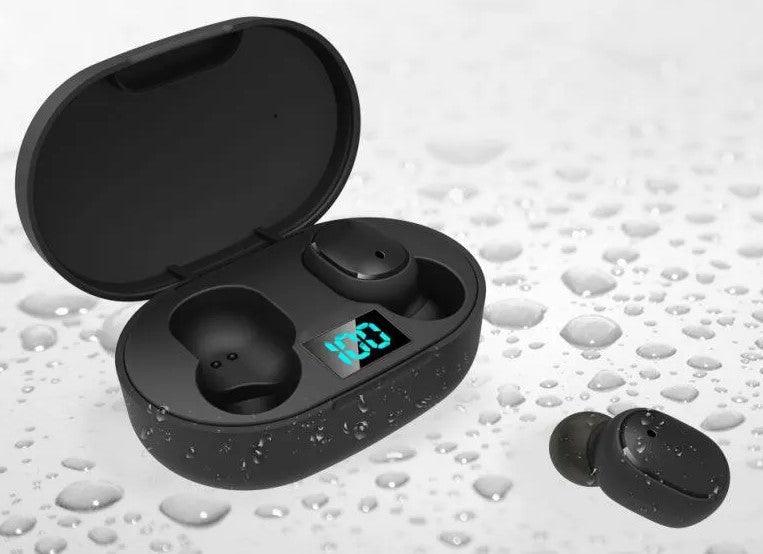 Fone de ouvido E6S TWS sem fio Bluetooth à prova d'água com cancelamento de ruído LED sem fio Bluetooth